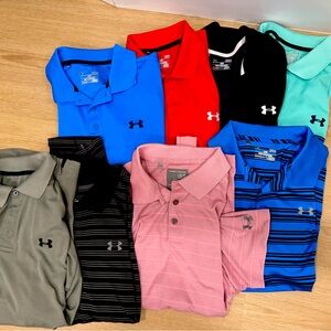 Men’s Under Armour Large Golf/Sports Shirts (8) Bundle
